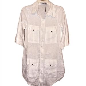 Pampelone Uma White Button-Up Shirt Dress NWT Size Small